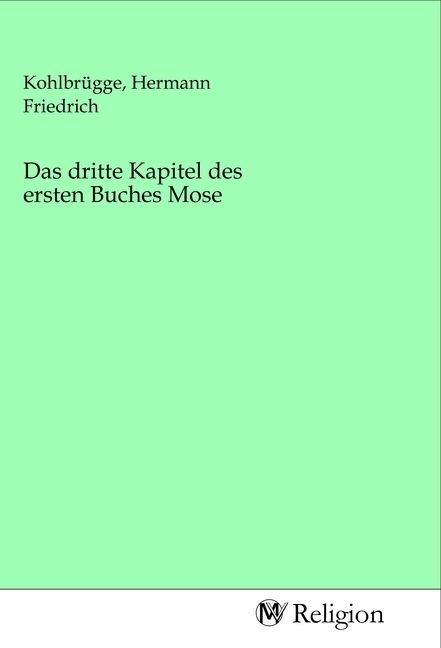 Produktbild: Das dritte Kapitel des ersten Buches Mose