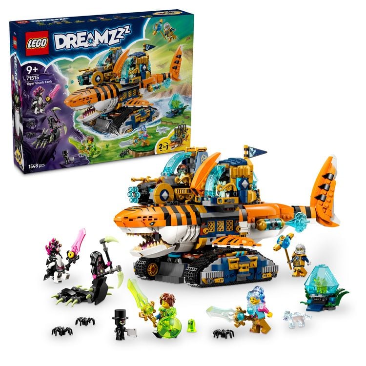 Produktbild: LEGO DREAMZzz 2in1 71515 Tigerhai-Fahrzeug, Spielzeug Minifiguren ab 9