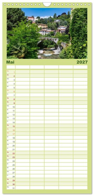 Produktbild: Familienplaner 2027 - Traumziele am Comer See mit 5 Spalten (Wandkalender, 21 x 45 cm) CALVENDO