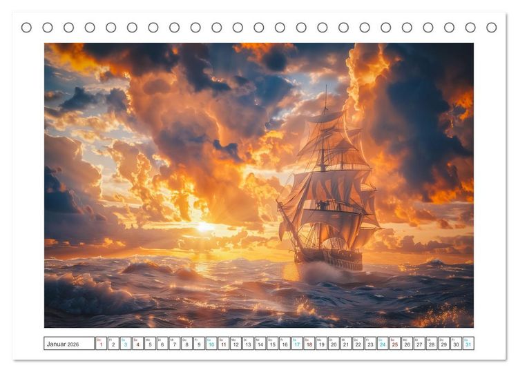 Produktbild: Wind und Wogen (Tischkalender 2026 DIN A5 quer), CALVENDO Monatskalender