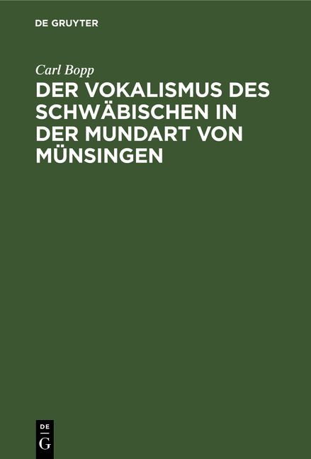 Produktbild: Der Vokalismus des Schw&auml;bischen in der Mundart von M&uuml;nsingen