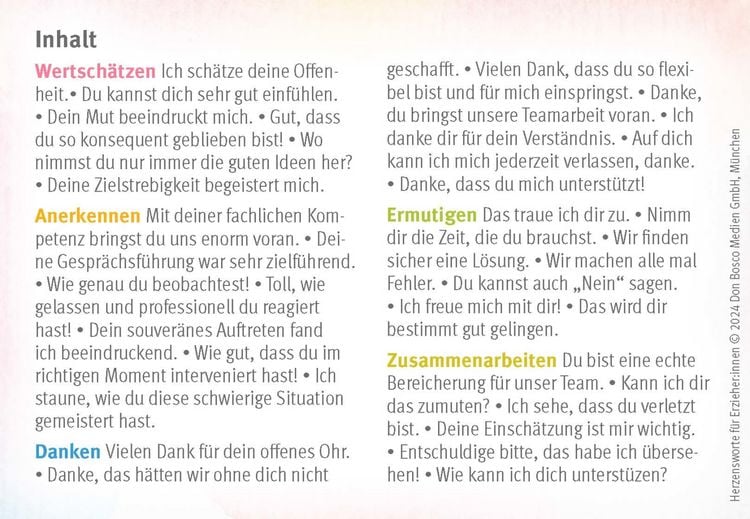Produktbild: Herzensworte f&uuml;r Erzieher:innen