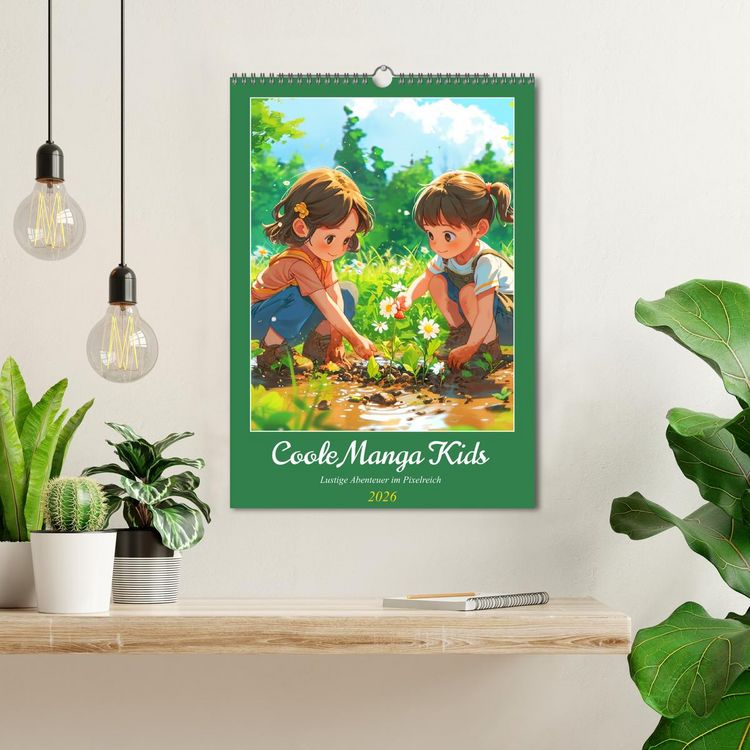 Produktbild: Coole Manga Kids. Lustige Abenteuer im Pixelreich (Wandkalender 2026 DIN A3 hoch), CALVENDO Monatskalender