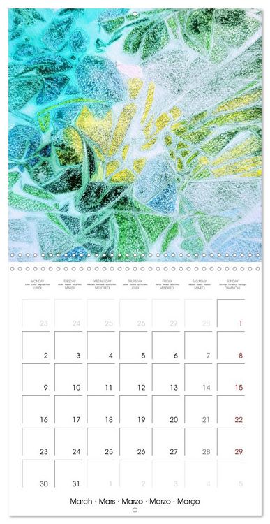 Produktbild: Emerald Waves - Watercolour experiments in green and blue (Wall Calendar 2026 12 &times; 12 Inch) CALVENDO 12 Month Wall Calendar