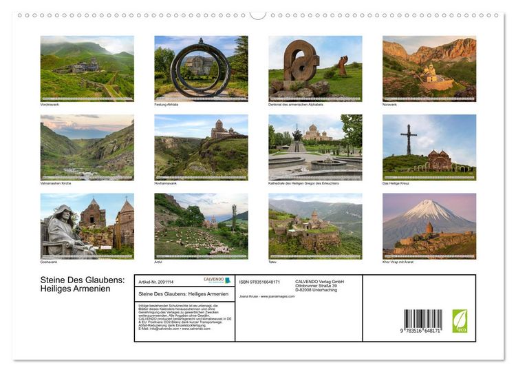 Produktbild: Steine Des Glaubens: Heiliges Armenien (hochwertiger Premium Wandkalender 2026 DIN A2 quer), Kunstdruck in Hochglanz