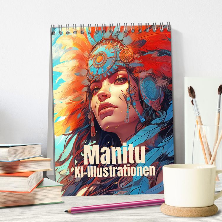 Produktbild: Manitu - KI-Illustrationen (Tischkalender 2026 DIN A5 hoch), CALVENDO Monatskalender