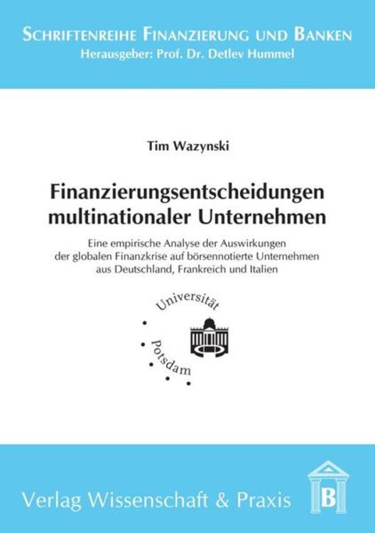 Produktbild: Finanzierungsentscheidungen multinationaler Unternehmen.