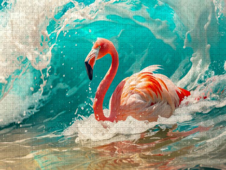 Produktbild: CALVENDO Puzzle Flamingos | 1000 Teile Lege-Gr&ouml;&szlig;e 64x48cm Foto-Puzzle f&uuml;r gl&uuml;ckliche Stunden