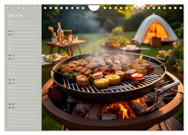 Produktbild: Der Grillkalender f&uuml;r echte M&auml;nner (Wandkalender 2026 DIN A4 quer), CALVENDO Monatskalender