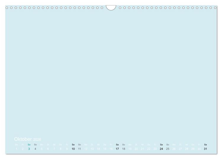 Produktbild: Bastelkalender - hell Blau (Wandkalender 2026 DIN A3 quer), CALVENDO Monatskalender