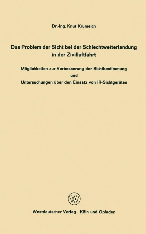 Produktbild: Das Problem der Sicht bei der Schlechtwetterlandung in der Zivilluftfahrt