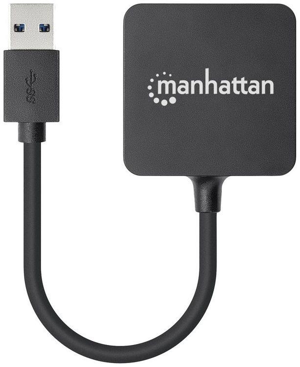 Produktbild: Manhattan 162296 USB-Hub 4 Port USB-A USB 3.0 5 GBit/s Schwarz