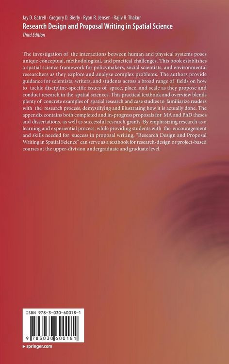 Produktbild: Research Design and Proposal Writing in Spatial Science