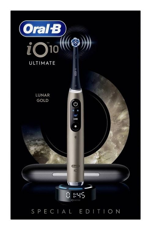 Produktbild: Braun Bra Oral-B iO Series 10 UltimateLunar Gold 17398125 Elektrische Zahnb&uuml;rste Schwarz