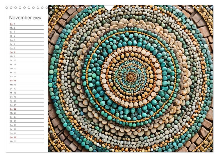 Produktbild: Natural Mandalas - Kraftvolle KI Mandalas aus Naturmaterialien (Wandkalender 2026 DIN A3 quer), CALVENDO Monatskalender