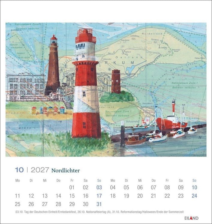 Produktbild: Nordlichter - See(h)karten Postkartenkalender 2027