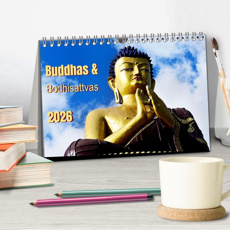 Produktbild: Buddhas & Bhodisattvas (Tischkalender 2026 DIN A5 quer), CALVENDO Monatskalender