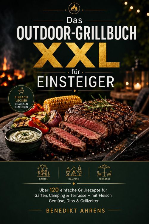 Produktbild: Das Outdoor-Grillbuch XXL f&uuml;r Einsteiger
