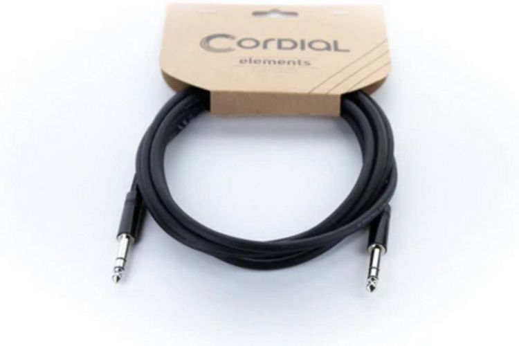Produktbild: Cordial 14816 Klinke Audio Anschlusskabel [1x Klinkenstecker 6.3mm (stereo) - 1x Klinkenstecker 6.3mm (stereo)] 1.50m Schwarz