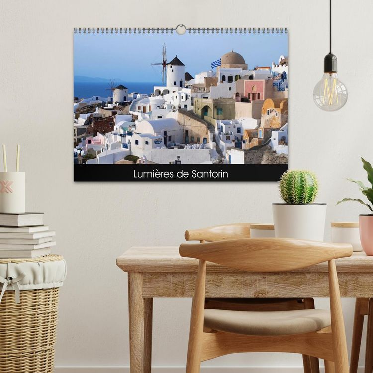 Produktbild: Lumi&egrave;res de Santorin (Calendrier mural 2026 DIN A3 vertical), CALVENDO calendrier mensuel