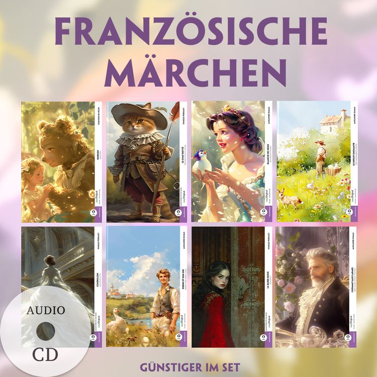 Produktbild: 8 Französische Märchen (8 Bücher + Audio-CDs) - Frank-Lesemethode - Kommentierte zweisprachige Ausgabe Französisch-Deutsch