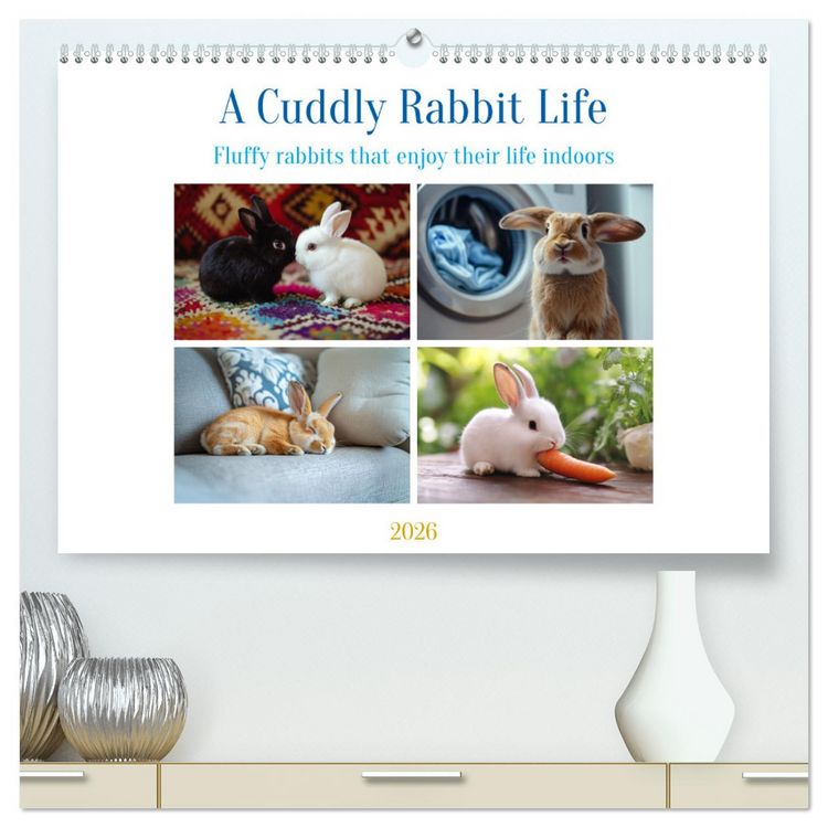 Produktbild: A Cuddly Rabbit Life (High Quality Premium Wall Calendar 2026 DIN A2 landscape),CALVENDO 12 Month Wall Calendar