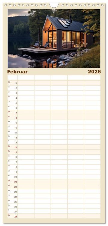 Produktbild: Familienplaner 2026 - Tiny Houses - wohnen auf kleinstem Raum mit 5 Spalten (Wandkalender, 21 x 45 cm) CALVENDO