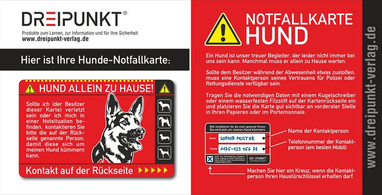 Produktbild: Notfallkarte 'Hund'