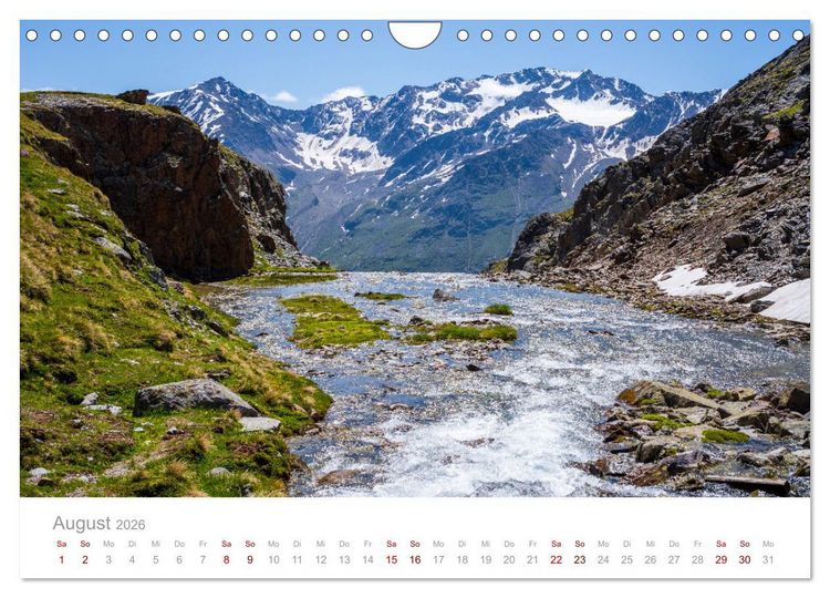 Produktbild: Die Alpen - Wandern durch die sch&ouml;nste Bergregion Europas. (Wandkalender 2026 DIN A4 quer), CALVENDO Monatskalender
