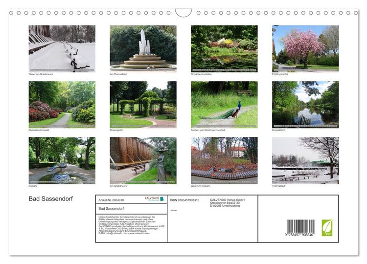 Produktbild: Bad Sassendorf (Wandkalender 2026 DIN A3 quer), CALVENDO Monatskalender