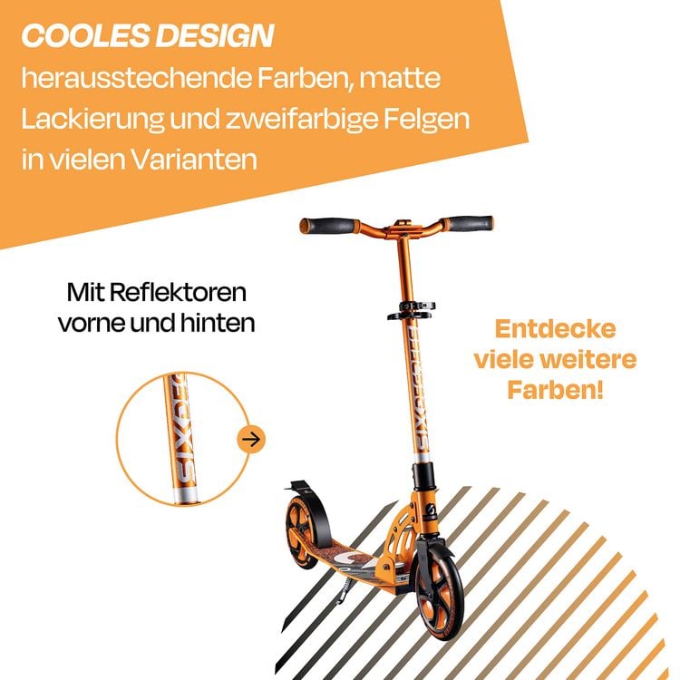 Produktbild: SIX DEGREES Alu Scooter 205 mm orange