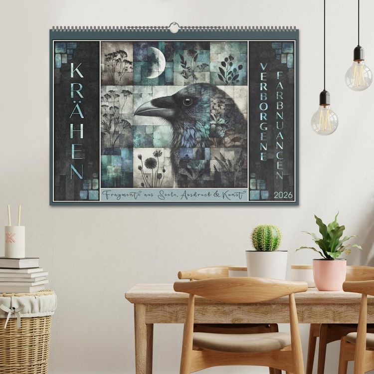 Produktbild: Kr&auml;hen. Verborgene Farbnuancen. Kunst. (Wandkalender 2026 DIN A2 quer), CALVENDO Monatskalender