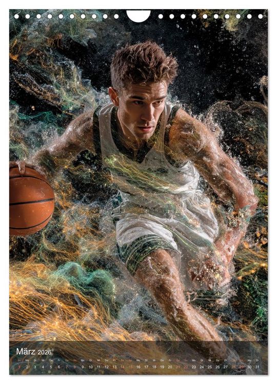 Produktbild: Basketball - Die visuelle Kraft des Sports (Wandkalender 2026 DIN A4 hoch), CALVENDO Monatskalender