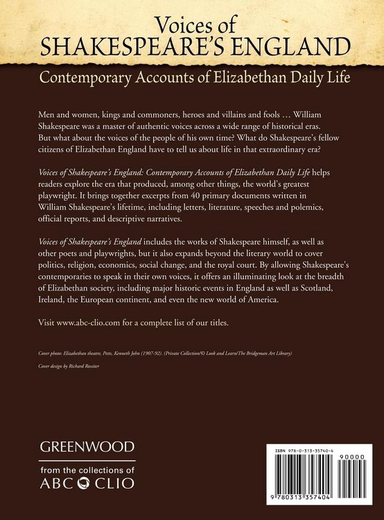 Produktbild: Voices of Shakespeare's England
