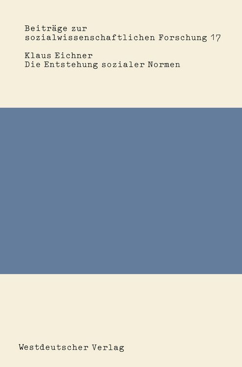Produktbild: Die Entstehung sozialer Normen