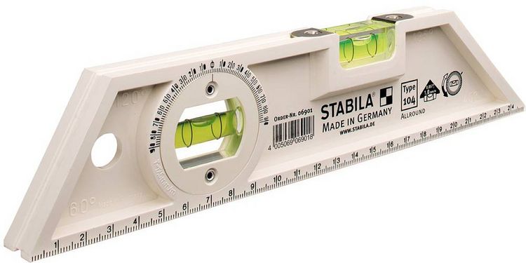 Produktbild: Stabila Type 104 ALLROUND 6901 Mini-Wasserwaage 25cm 1 mm/m