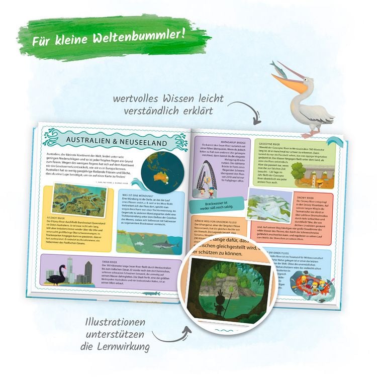 Produktbild: Tr&ouml;tsch Kinderatlas Das gro&szlig;e Entdeckerbuch Atlas der Fl&uuml;sse