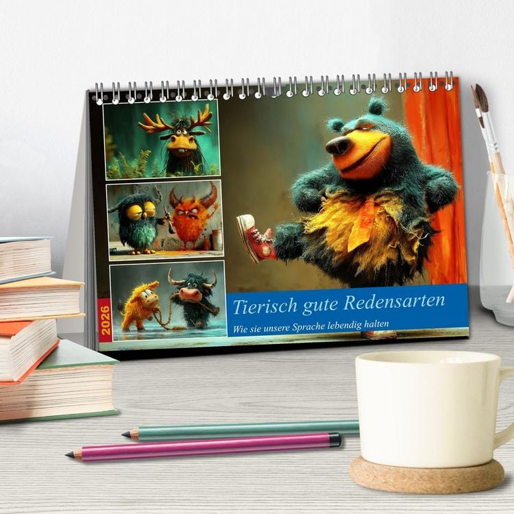 Produktbild: Tierisch gute Redensarten (Tischkalender 2026 DIN A5 quer), CALVENDO Monatskalender