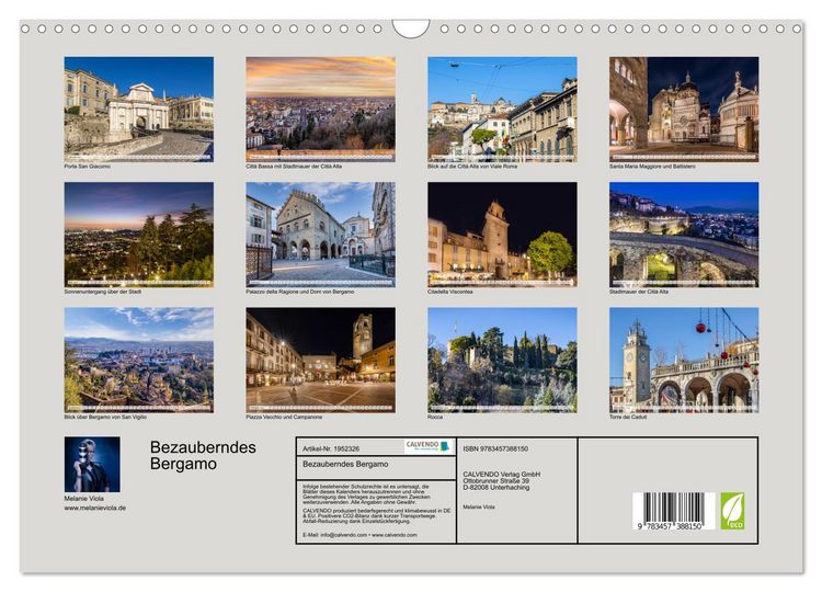 Produktbild: Bezauberndes Bergamo (Wandkalender 2026 DIN A3 quer), CALVENDO Monatskalender