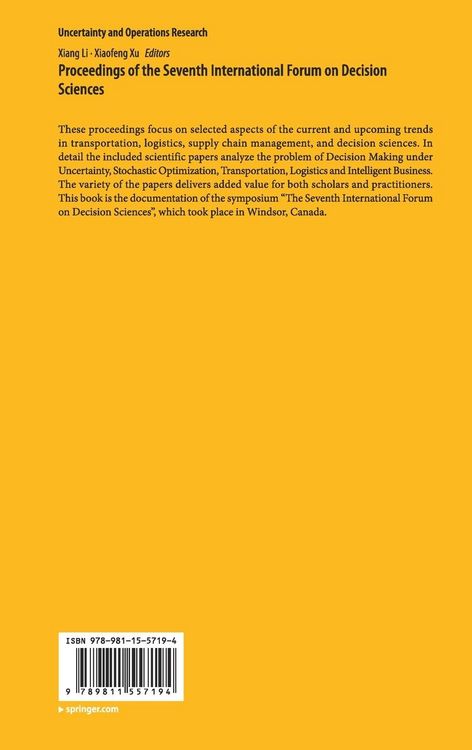 Produktbild: Proceedings of the Seventh International Forum on Decision Sciences