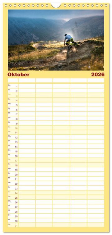 Produktbild: Familienplaner 2026 - Mountain Bike 2026 by Stef. Cand&eacute; mit 5 Spalten (Wandkalender, 21 x 45 cm) CALVENDO