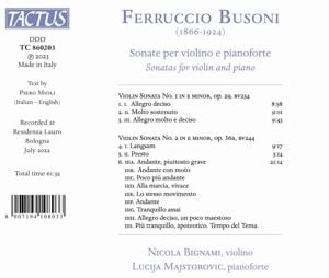 Produktbild: Busoni: Sonate per violino e pianoforte