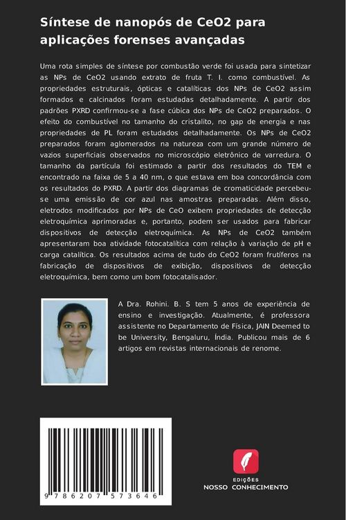 Produktbild: S&iacute;ntese de nanop&oacute;s de CeO2 para aplica&ccedil;&otilde;es forenses avan&ccedil;adas