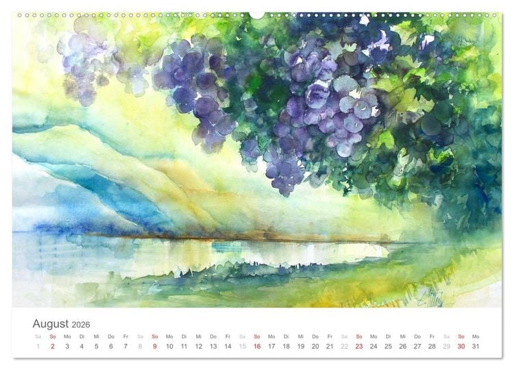 Produktbild: Faszination Aquarell - Eckard Funck (Wandkalender 2026 DIN A2 quer), CALVENDO Monatskalender