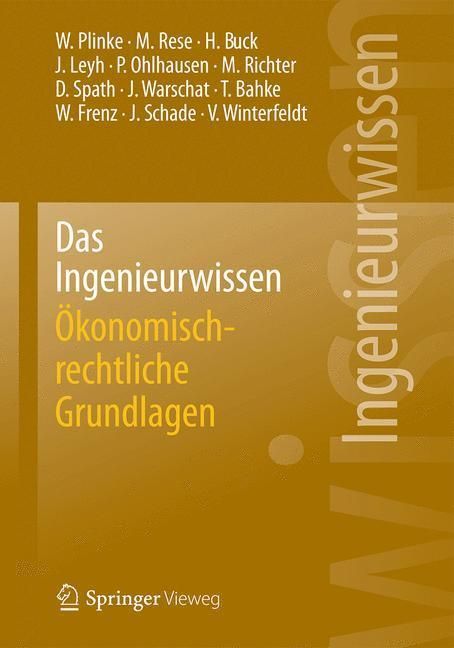Produktbild: Das Ingenieurwissen: &Ouml;konomisch-rechtliche Grundlagen