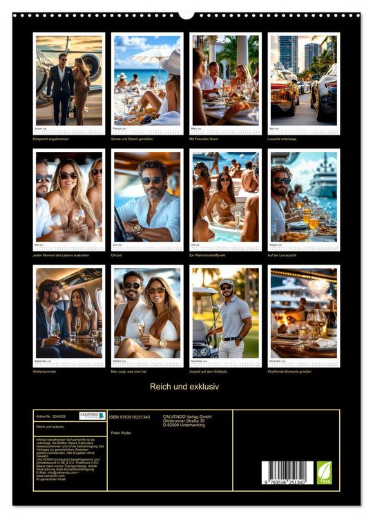 Produktbild: Reich und exklusiv (hochwertiger Premium Wandkalender 2026 DIN A2 hoch), Kunstdruck in Hochglanz