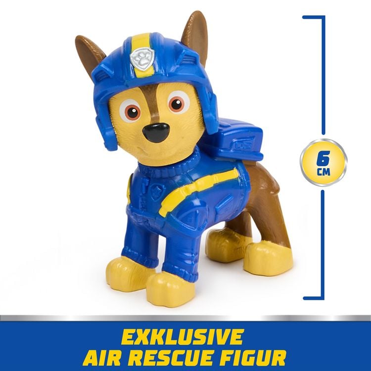 Produktbild: PAW Patrol Air Rescue, Chases Polizei-Rettungshubschrauber mit Geschoss-Abwurf und Chase Spielfigur (Basis Fahrzeug)