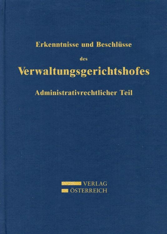 Produktbild: Erkenntnisse und Beschlüsse des Verwaltungsgsgerichtshofes
