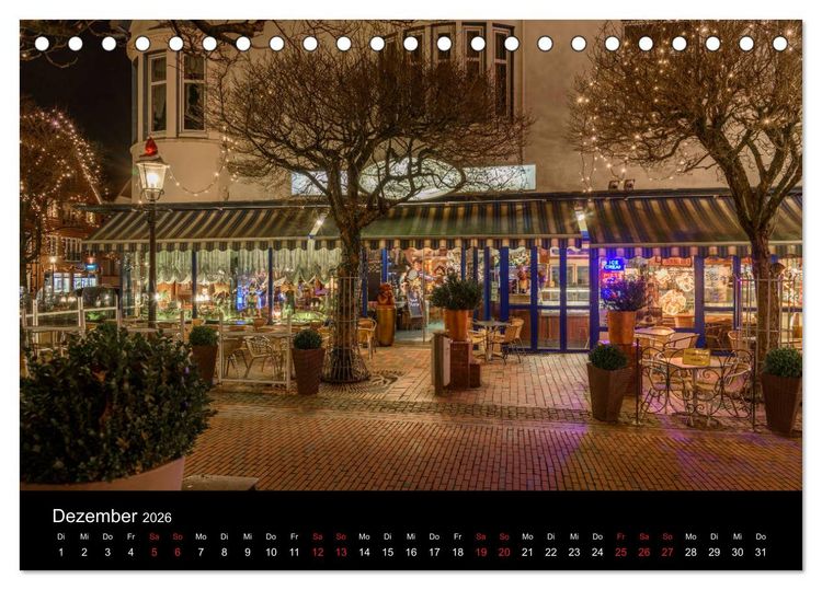 Produktbild: Buxtehude bei Nacht (Tischkalender 2026 DIN A5 quer), CALVENDO Monatskalender