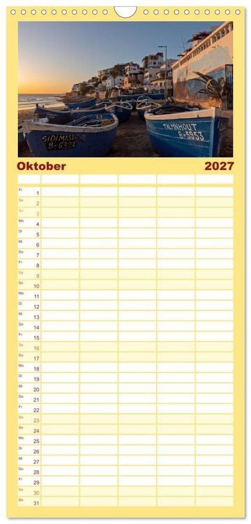 Produktbild: Familienplaner 2027 - Marokko, ein lebendiges Mosaik voller Farben. mit 5 Spalten (Wandkalender, 21 x 45 cm) CALVENDO